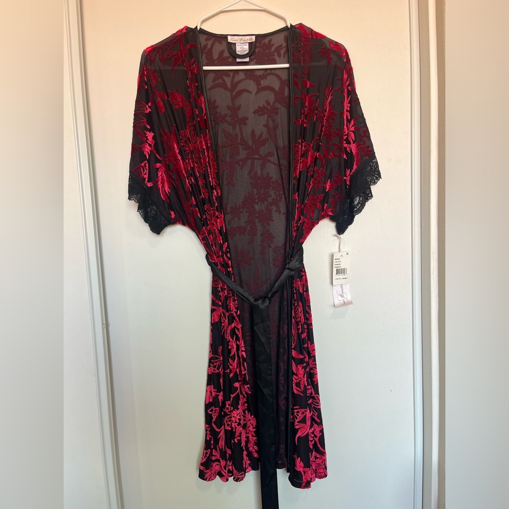Linea Donatella Womens Jacquard Velvet Chemise Nightgown Size L‎